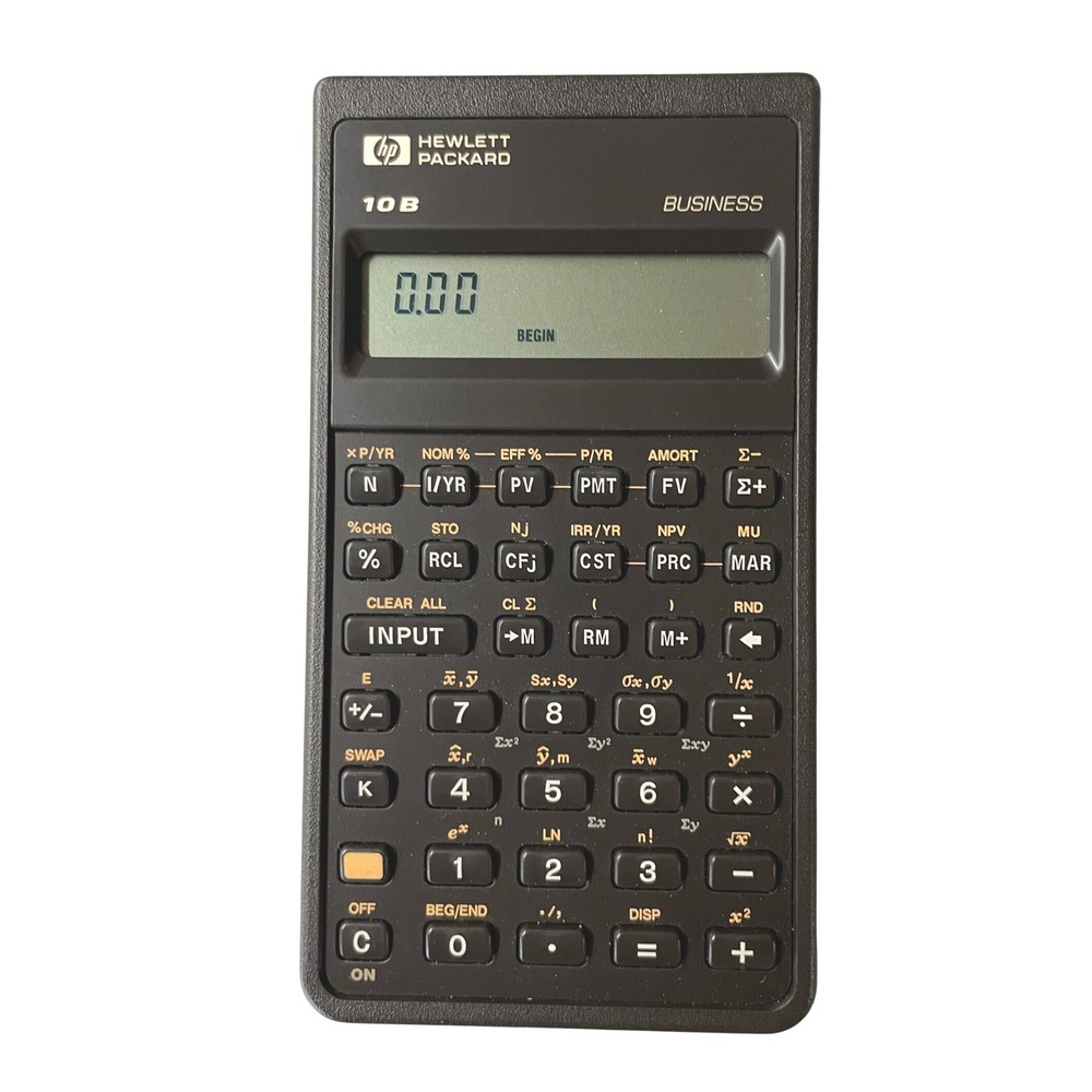 HP Hewlett Packard 10B Business Financial Calculator Black Algebraic Entry